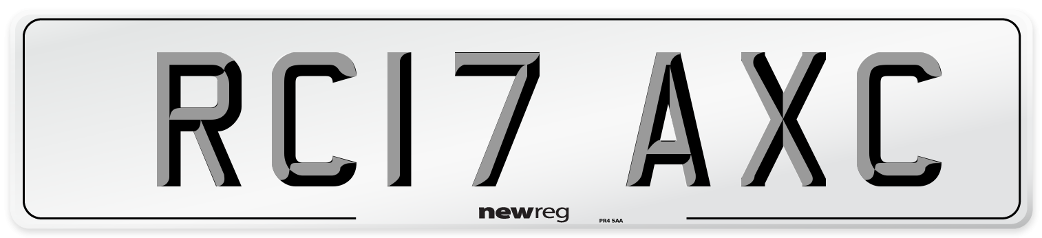 RC17 AXC Number Plate from New Reg
